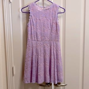 Amy Byer Size 14 (Girls) Lilac Lace Skater Dress, NWT